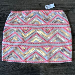 Express bright pink sequences mini skirt brand new